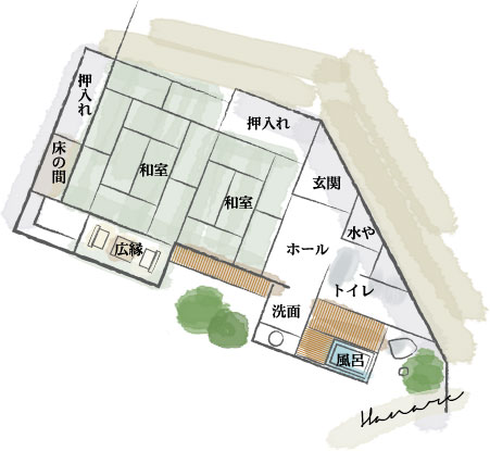 数寄屋造り離れ間取り