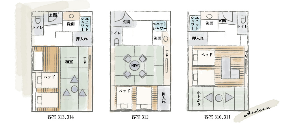 モダン和洋室西館間取り